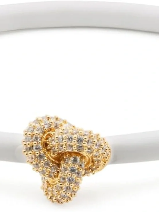 kate spade White and Gold Pave Knot Bangle - Picture 4 of 6
